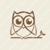 brown Owl drawing on branch