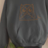 grey hoodie with brown owl art
