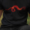 man in black shirt with dragon art
