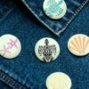 Pin Buttons on jean jacket