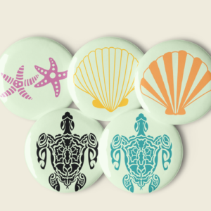 Pin Buttons with ocean life designs
