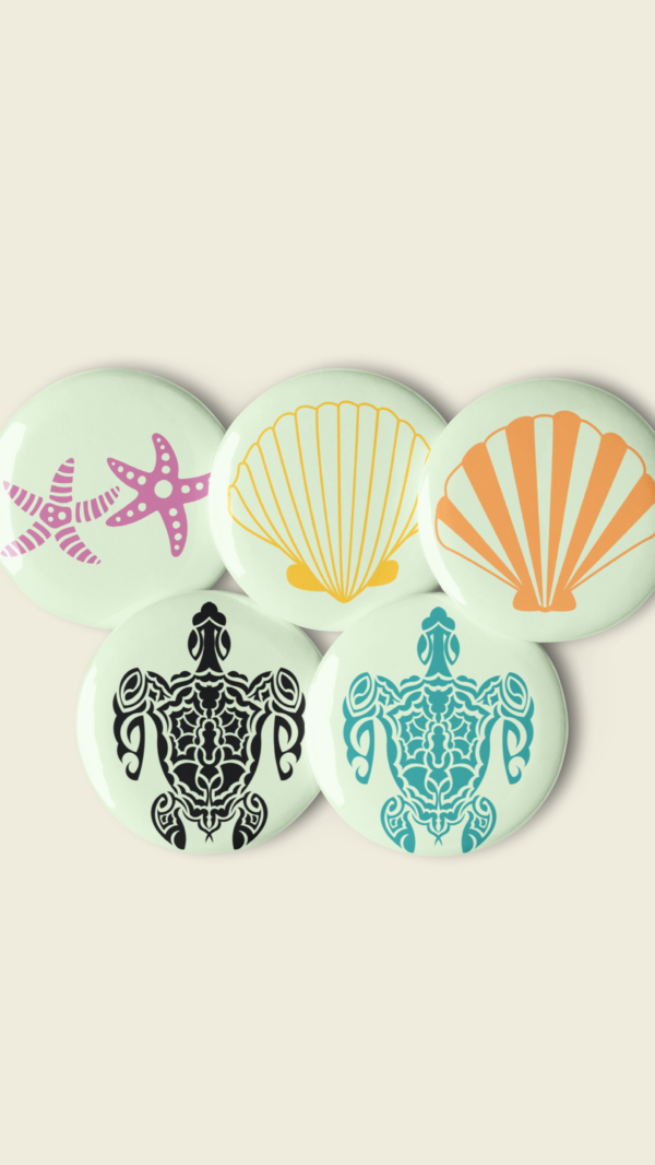 Pin Buttons with ocean life designs